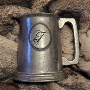 Pewter Tankard with T Monogram